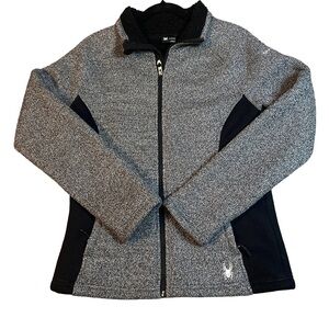 Spyder Stella Zip Heathered Gray and Black Track Jacket